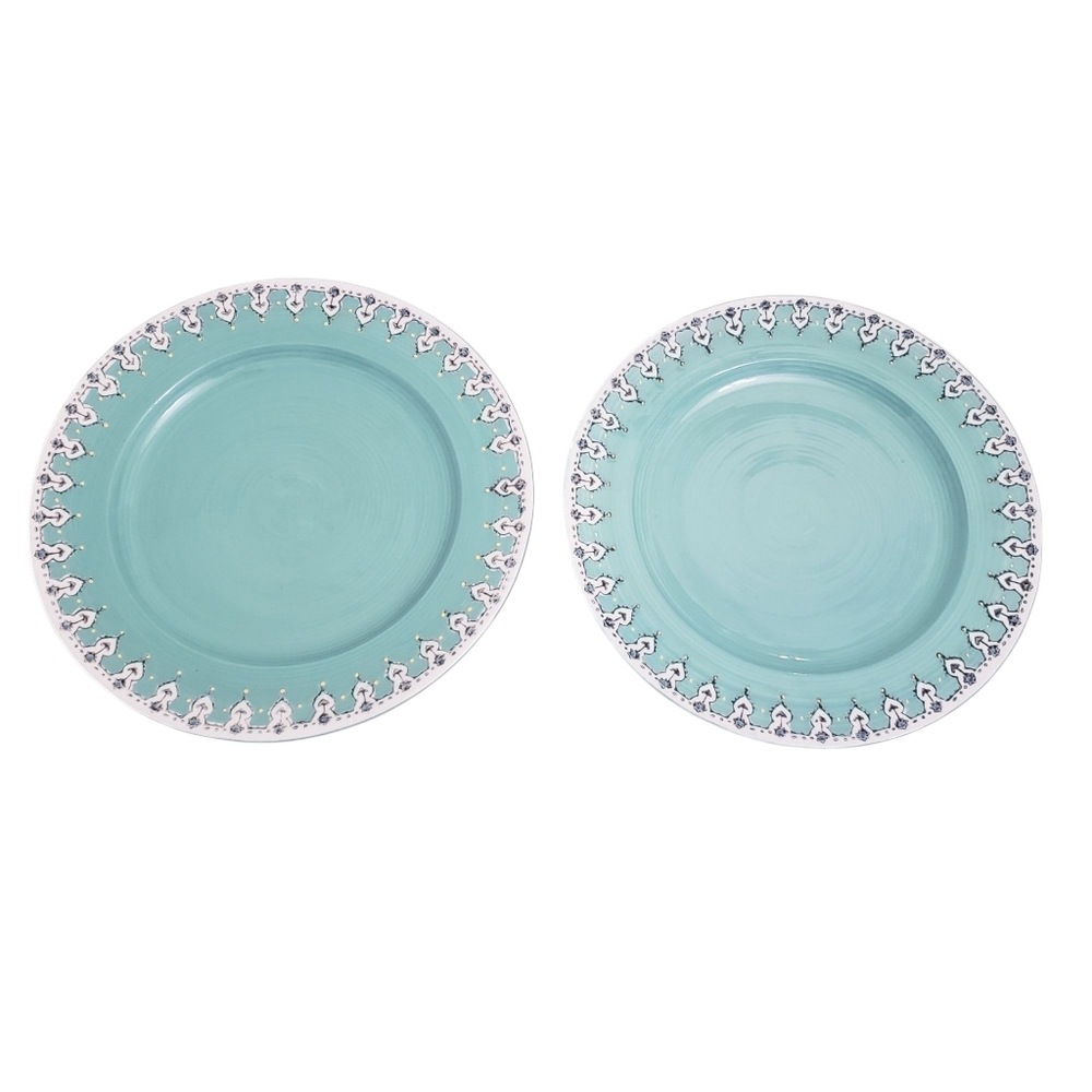 Anthropologie Rare ELKA AYAKA Ceramic 10 1/4" Dinner Plates, Set Of 2